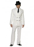 White Pin Striped Gangster Costume Suit