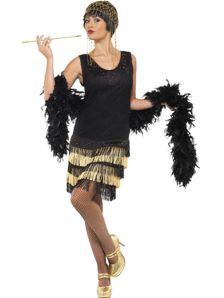 1920s costumes - Gold Fringed Flapper Womens Costume