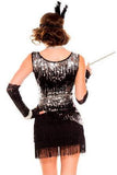 1920s black and silver Flapper Womens Costume