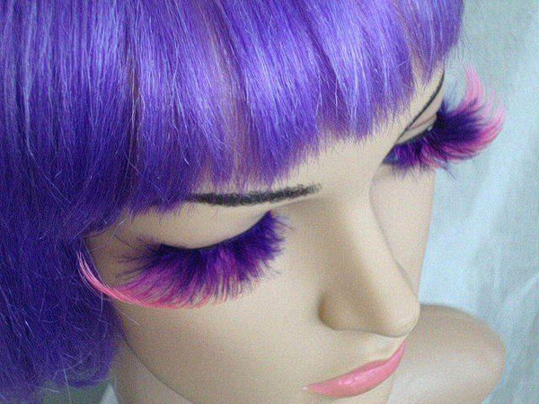 large purple feathery false lashes