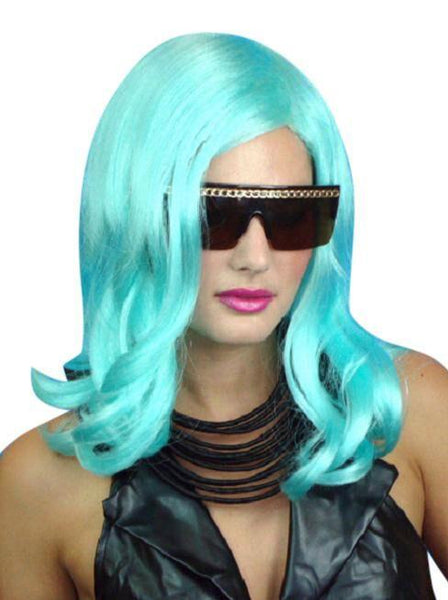 Womens Aqua Blue Costume Wig