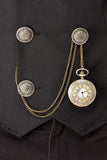 pocket fob watch with clock face design on cover