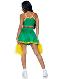 Cheerleader Green and Gold Hire Costume back