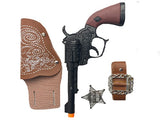 four piece cowboy toy gun and holster set
