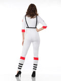 White stretch women's astronaut costume back view