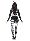 Female Jester Halloween Costume Black & White