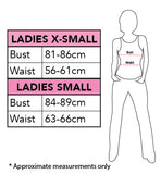 Image of a Sugar Max 80's Costume size chart