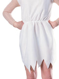 White dress with a unique cutout design on a white background