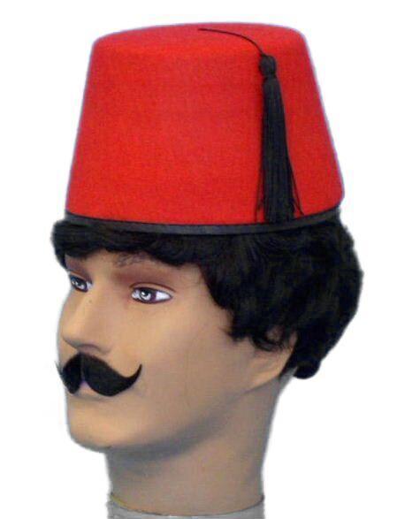 red Fez hat with black tassel