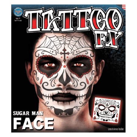 Sugar Man Face Temporary Tattoo