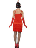 1920's Shorter Red Fringed Flapper Adult Costume For Sale back