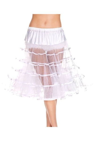1950's Retro Rock n Roll Long Layered Tulle Petticoat White