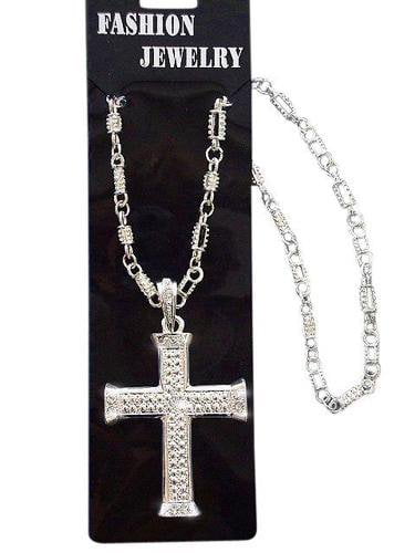 1980's Silver Cross Rock-star Necklace