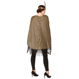 1920s Flapper Poncho with long black tassles and headband