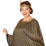 1920s Gold Flapper Poncho with gold sequin headband