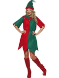 Elf Red and Green Adult Women's Christmas Costume