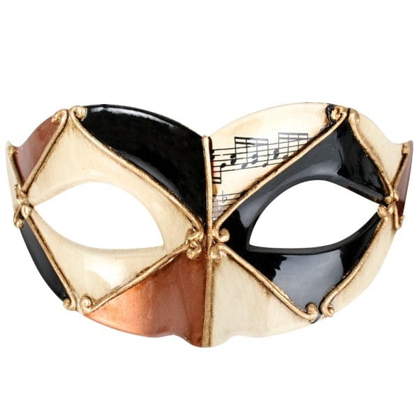 Joker Mask Gold and Black Men's Harlequin Masquerade
