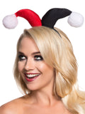 Harley Quinn Headband Accessory for Adults close up headpiece head