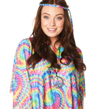 Tie dye hippie poncho with headband