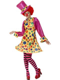 Lady Clown Costume Multi Coloured