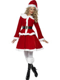 Miss Santa Adult Women's Costume with Muff