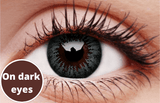 Evening Grey Contact Lenses Dark Eyes
