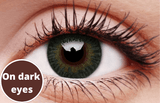 3 Tones Green Contact Lenses Dark Eyes