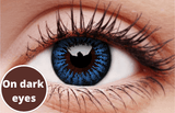 Cool Blue Contact Lenses dark Eyes