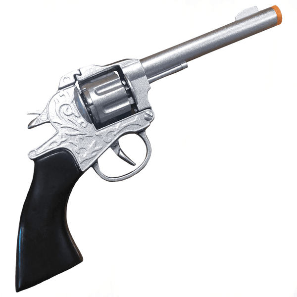 Toy Revolver Diecast Silver Western Gun