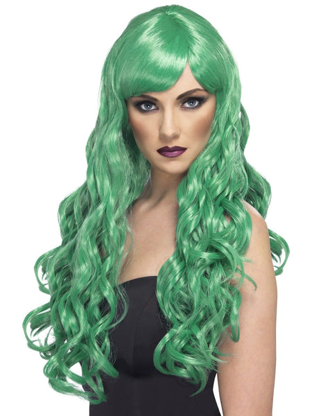 women's wigs - Green Long Wig