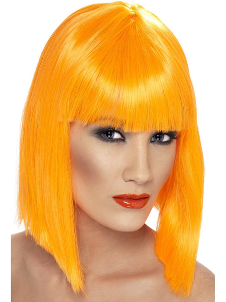 women's wigs - Long Bob Wig Neon Orange