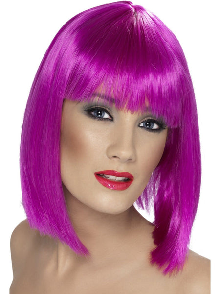 women's wigs - Long Bob Wig Neon Purple