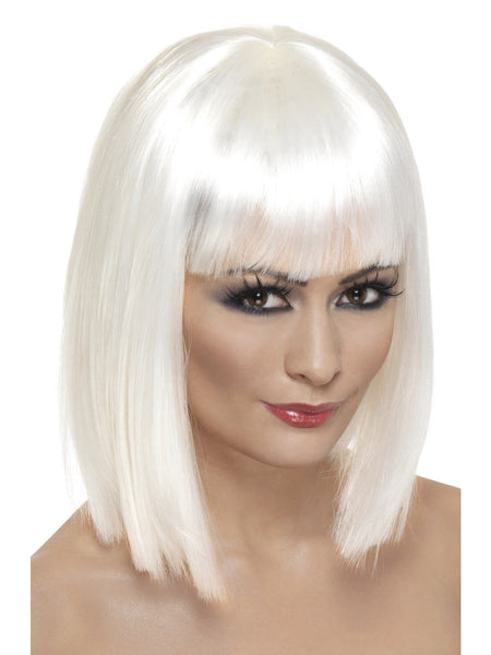White Glam Wig for Adults