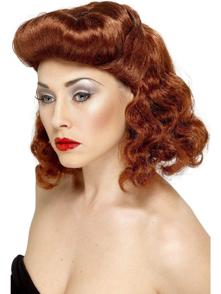 Pin Up Girl Auburn Adult Accessory Wig