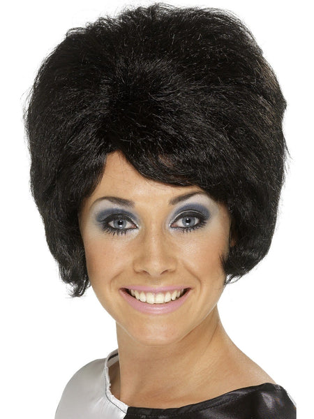women's 60's wigs - Black 60s Beehive Wig