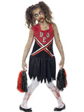 Zombie Cheerleader Costume Red & Black Girls