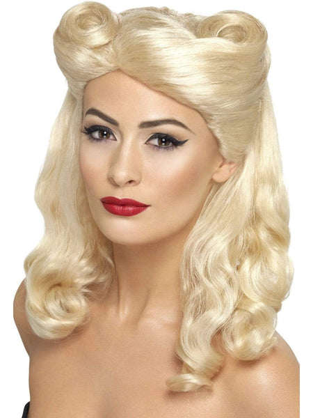 Pin Up 40s Blonde Wig for Adults