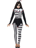 Female Jester Halloween Costume Black & White