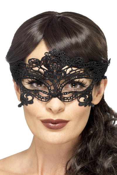 Embroidered Heart Lace Filigree Masquerade Mask