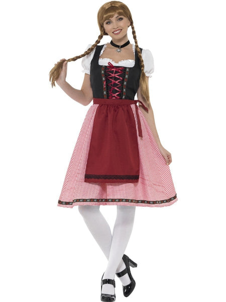 Bavarian Tavern Maid Oktoberfest Costume Red & Black