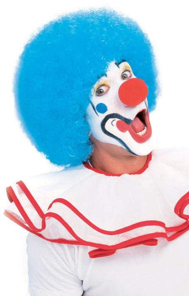 Clown Afro Blue Wig for Adults