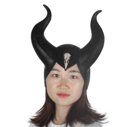Latex Horns Evil Fairy Queen Raven Skull