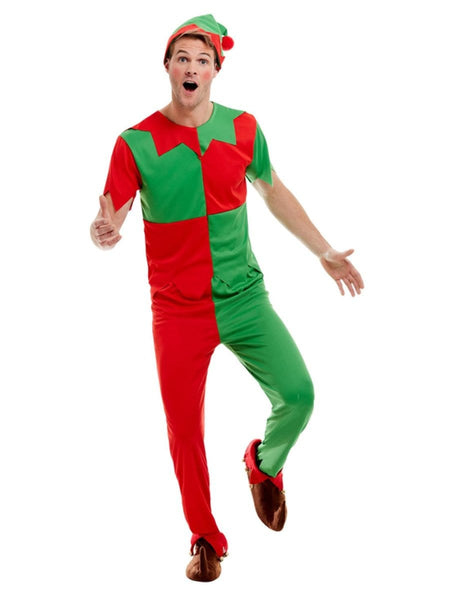 Elf Green & Red Adult Men's Costume