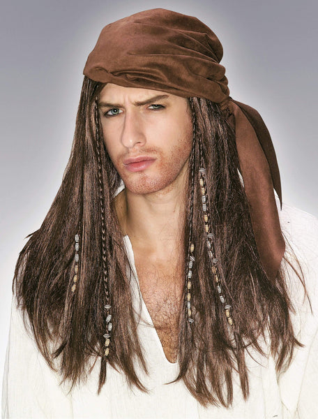 Caribbean Pirate Brown Beaded Wig Accessory Brisbane