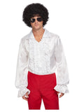 60's 70's White Ruffled Shirt