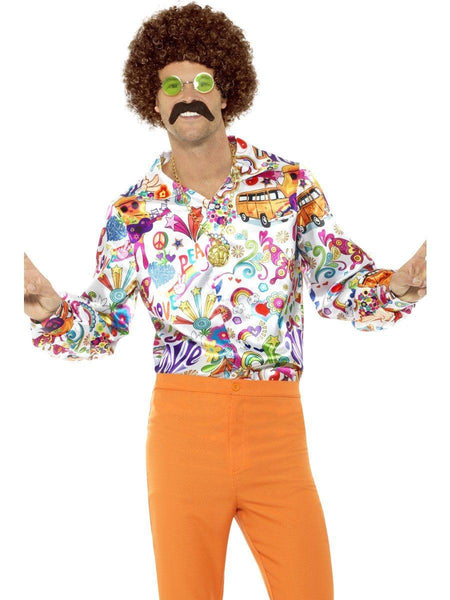 60s 70s Super Groovy Mens Disco Hippy Shirt