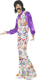 60s Groovy Hippie Mens Disco Flares and Vest Suit side