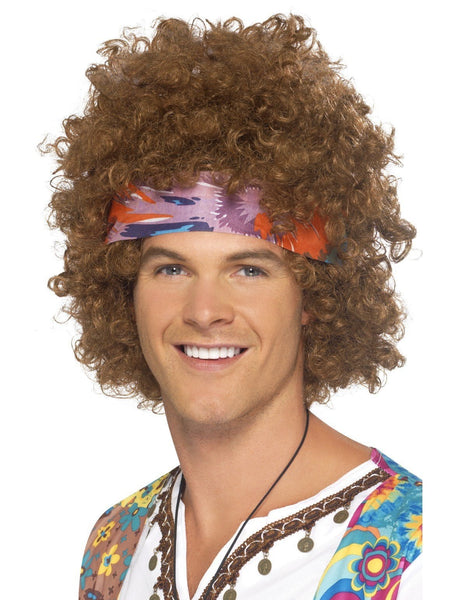 60s Hippy Brown Afro Wig