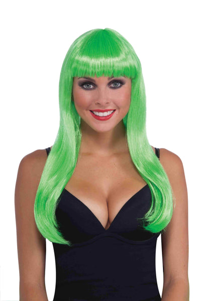 Neon Green Wig for Adults