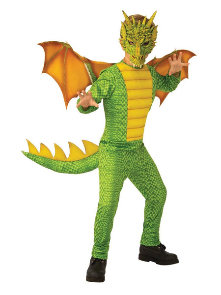 Children's Green and Gold Dragon Deluxe Costume